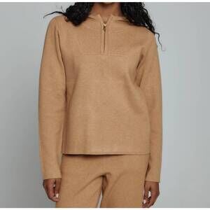 NEW 7DIAMONDS zoe half-zip hoodie in camel